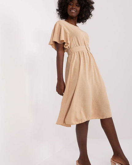 Robe évasée à manches volantées