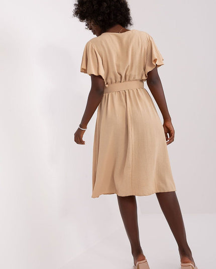 Robe évasée à manches volantées