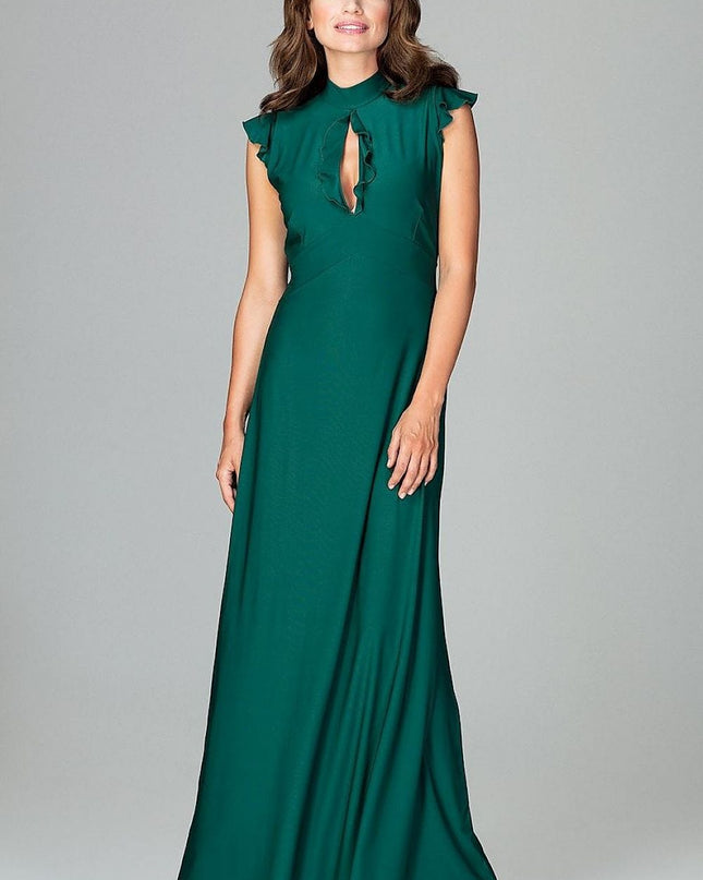 Robe maxi élégante vert émeraude