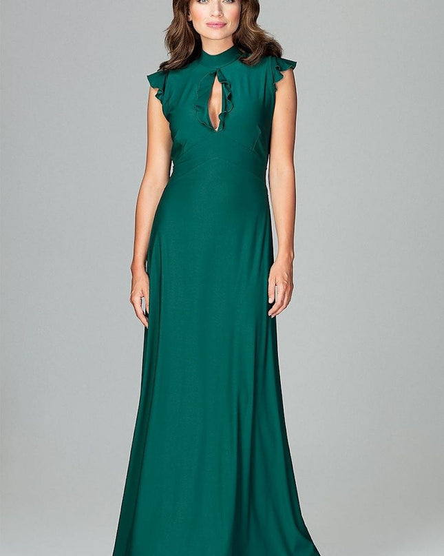 Robe maxi élégante vert émeraude