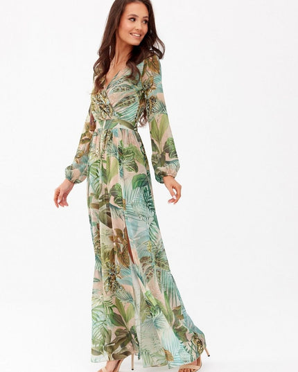 Robe maxi fluide à motifs