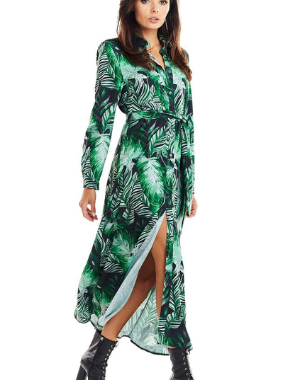 Robe maxi chemise florale