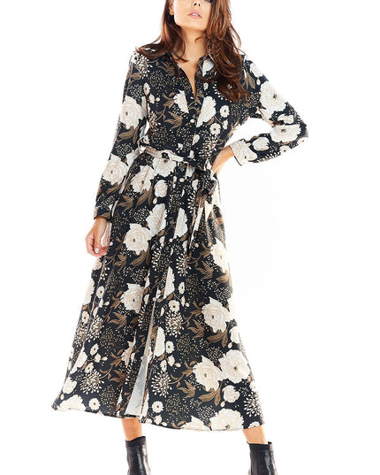 Robe maxi chemise florale