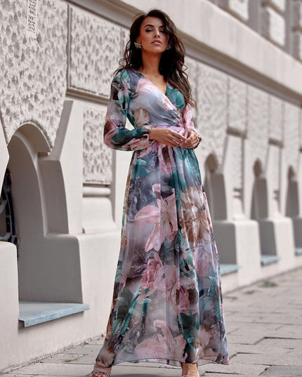Robe maxi fluide à fleurs