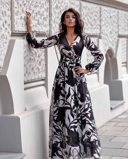 Robe maxi fluide à fleurs