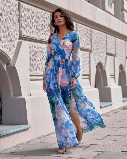 Robe maxi fluide à fleurs