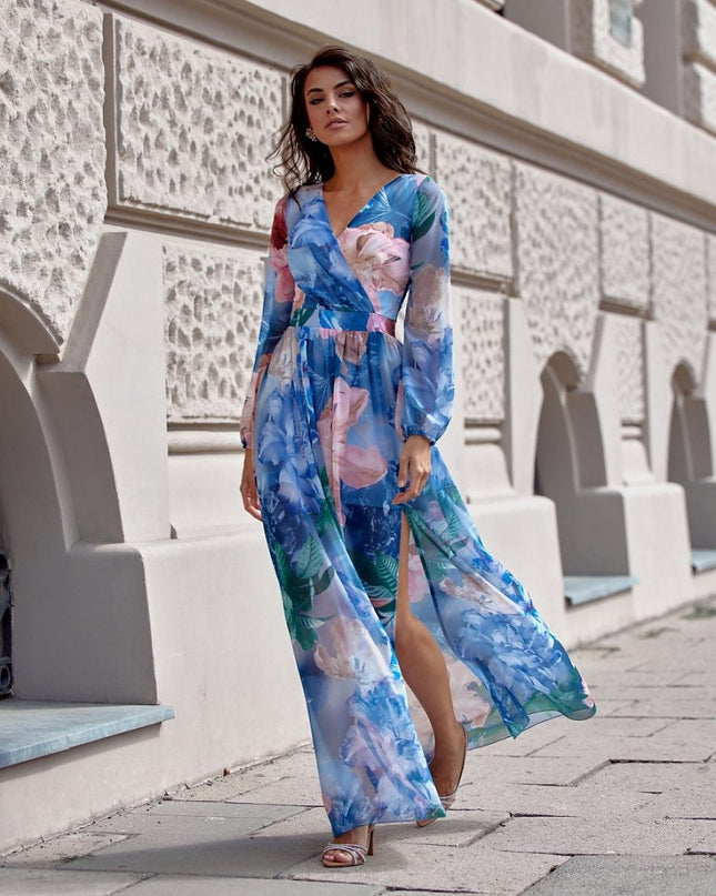 Robe maxi fluide à fleurs