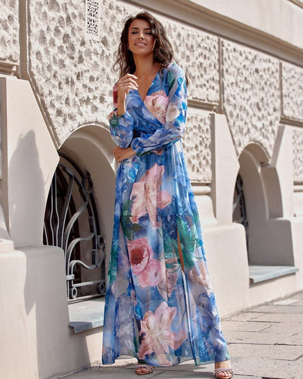 Robe maxi fluide à fleurs