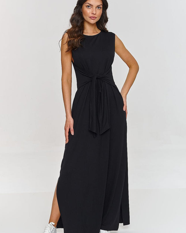 Robe maxi sans manches noire