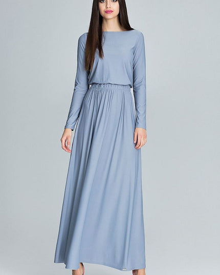 Robe maxi verte à manches longues