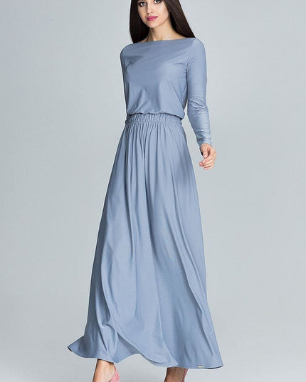 Robe maxi verte à manches longues