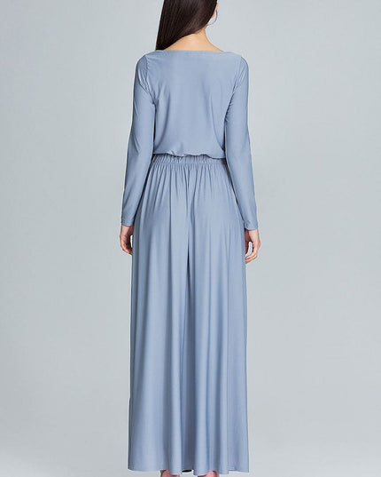 Robe maxi verte à manches longues