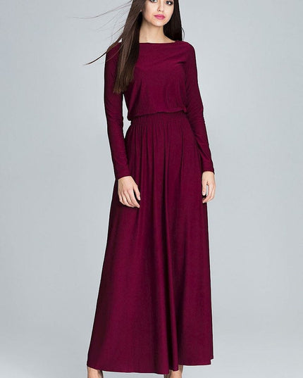 Robe maxi verte à manches longues