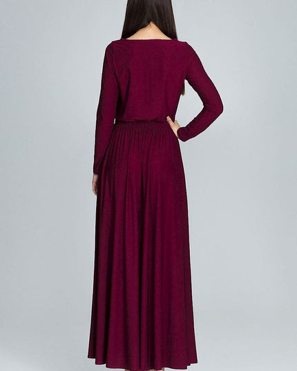 Robe maxi verte à manches longues