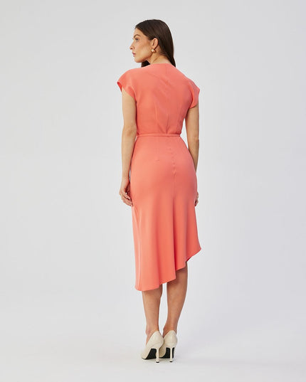 Robe midi élégante encolure aquatique