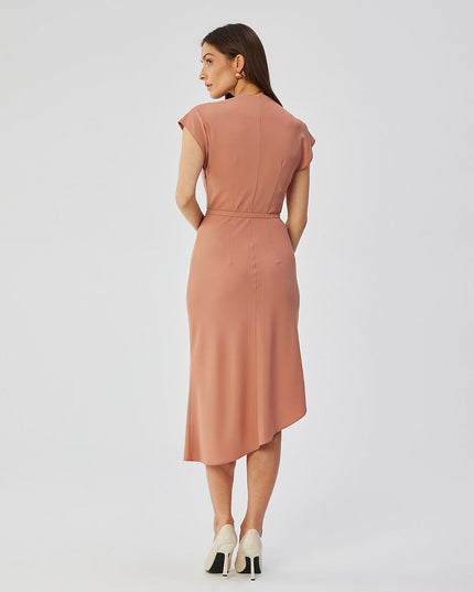 Robe midi élégante encolure aquatique