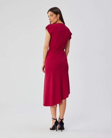 Robe midi élégante encolure aquatique