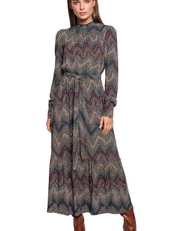Robe longue motif aztèque