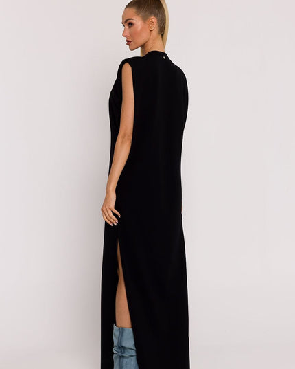 Robe longue sans manches fendue