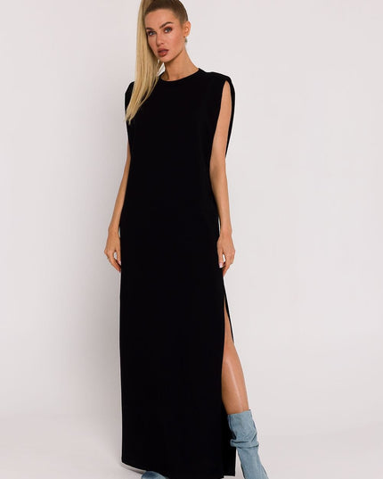 Robe longue sans manches fendue