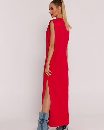 Robe longue sans manches fendue