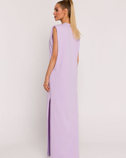 Robe longue sans manches fendue