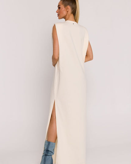 Robe longue sans manches fendue