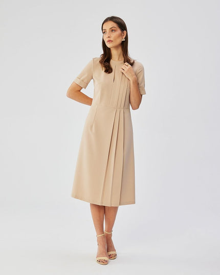 Robe élégante rose mi-longue
