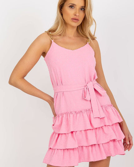 Robe courte volants chaîne