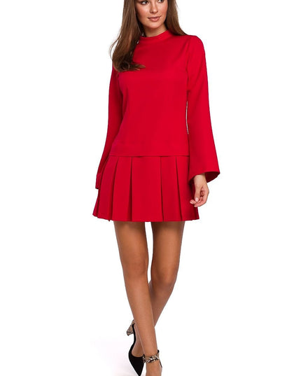 Robe noire col montant courte