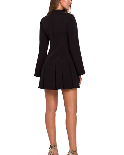 Robe noire col montant courte