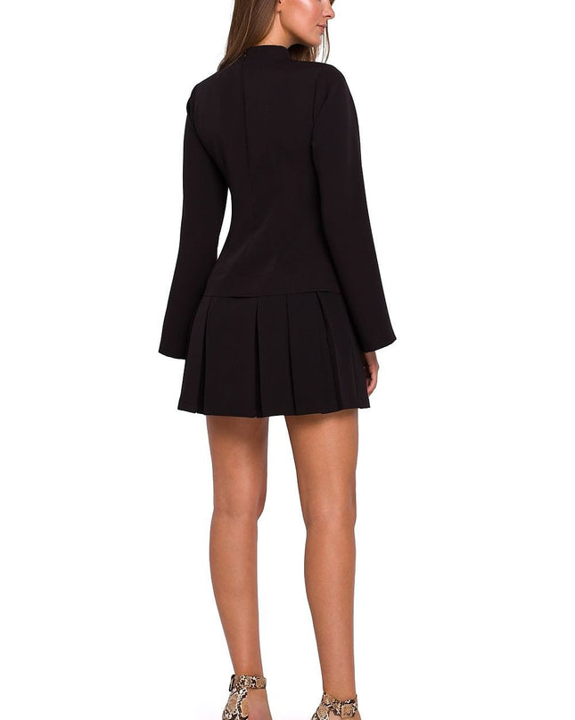 Robe noire col montant courte