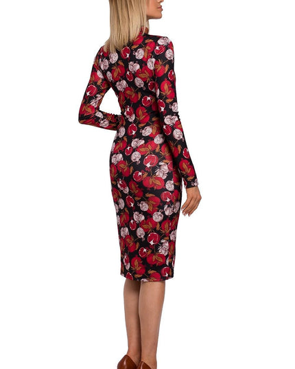 Robe ajustée imprimé multicolore