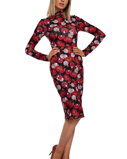 Robe ajustée imprimé multicolore