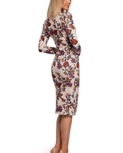 Robe ajustée imprimé multicolore