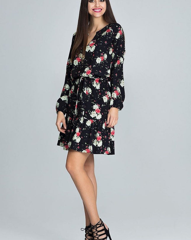 Robe légère fleurie noire