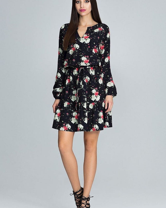 Robe légère fleurie noire