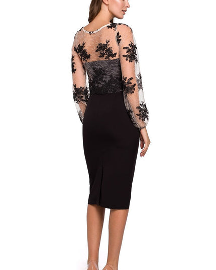 Robe élégante noire en guipure