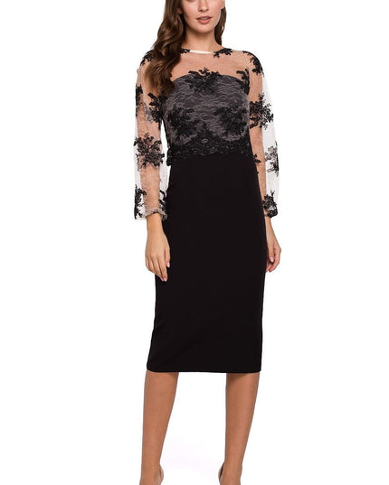 Robe élégante noire en guipure