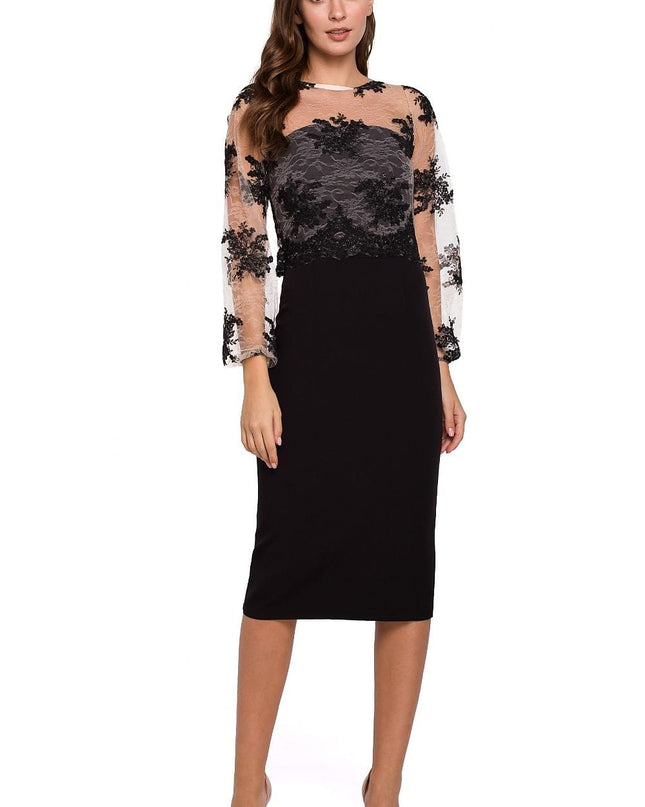 Robe élégante noire en guipure