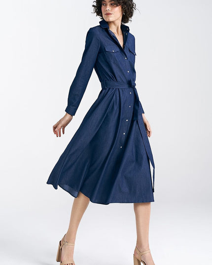 Robe midi noire élégante