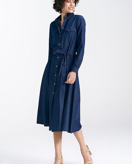 Robe midi noire élégante