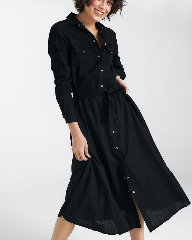 Robe midi noire élégante