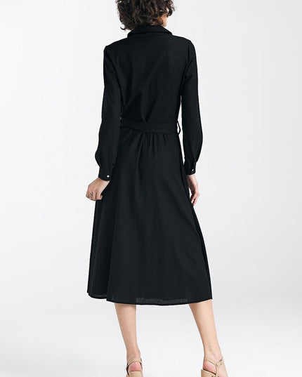 Robe midi noire élégante