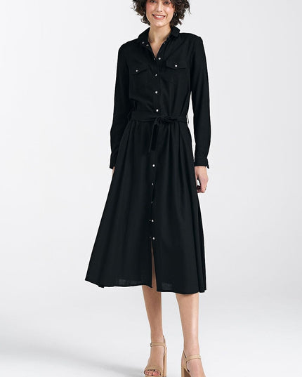 Robe midi noire élégante