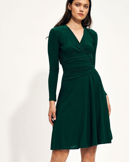 Robe enveloppante midi rouge