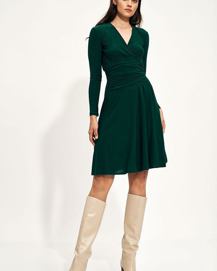 Robe enveloppante midi rouge