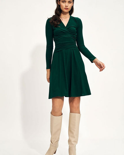 Robe enveloppante midi rouge