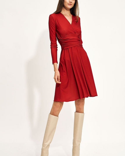 Robe enveloppante midi rouge
