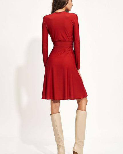 Robe enveloppante midi rouge